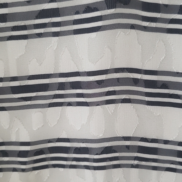 White and Navy Striped Blouse - Picture 3 of 3